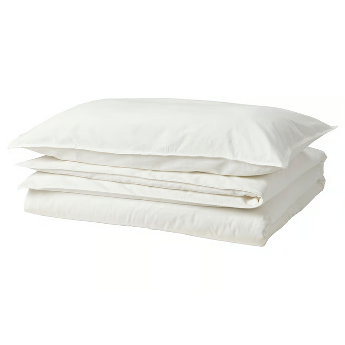 ANGSLILJA Duvet cover and pillowcase, white, 150x200/50x80 cm, 50318567
