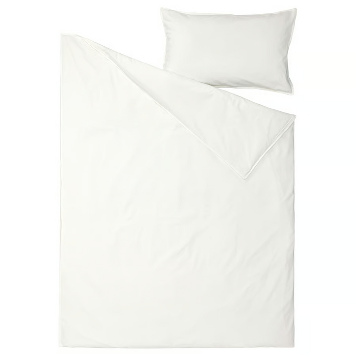 ANGSLILJA Duvet cover and pillowcase, white, 150x200/50x80 cm, 50318567