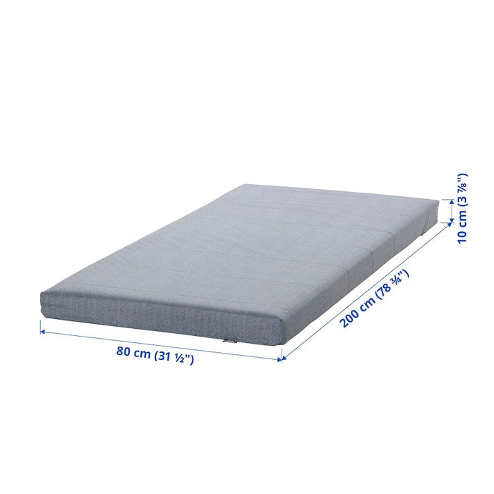 AGOTNES Foam mattress, firm/light blue, 80x200 cm