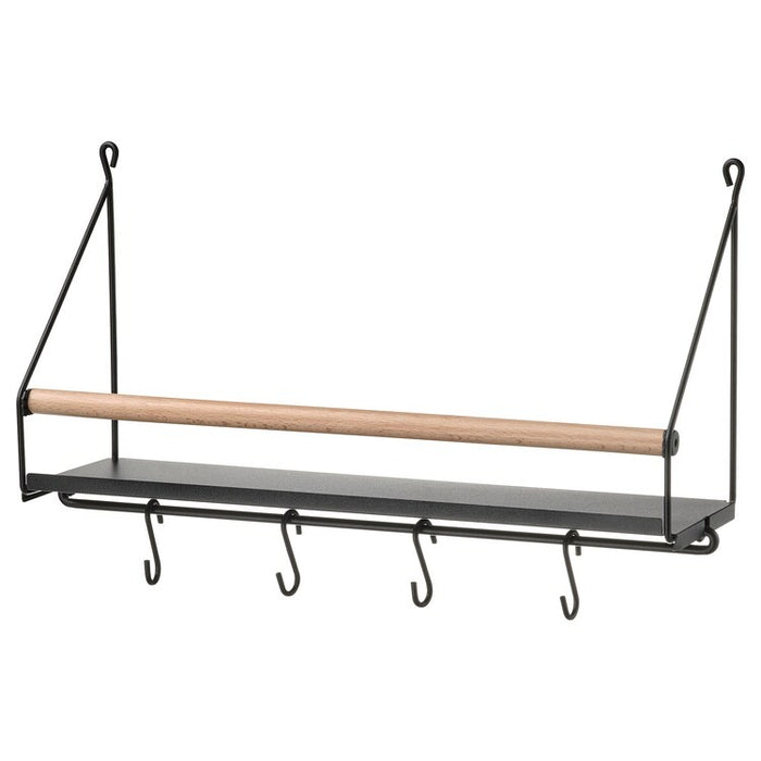 AKERBRUK Wall organiser w hooks, 42x12x26 cm