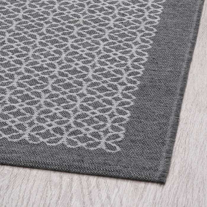 AMELA Rug, grey/patterned, 180x50 cm