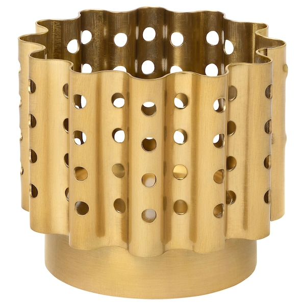 AROMATISK Tealight holder, brass-colour metal, 6x5 cm, 10588995