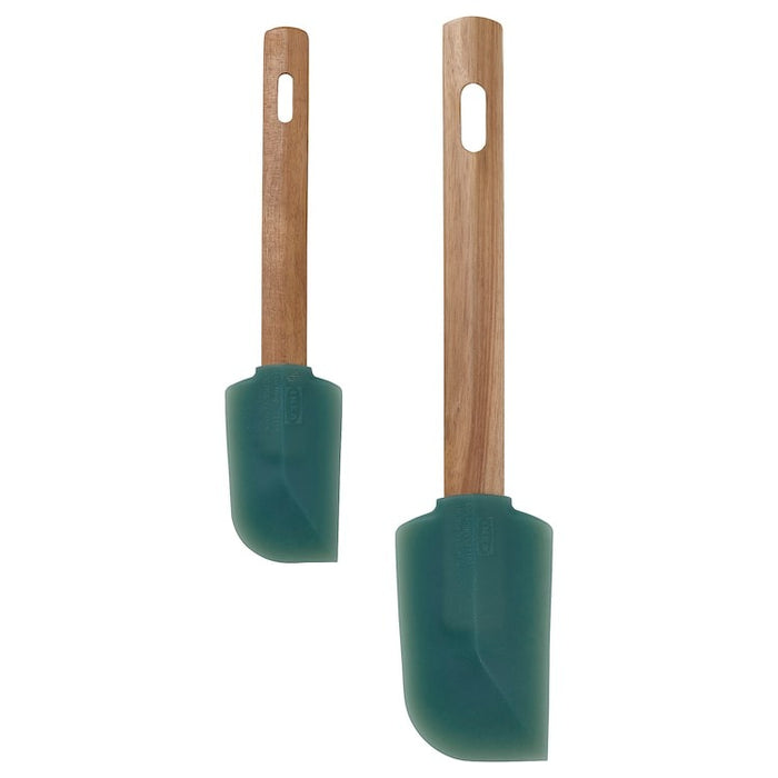 BACKRODING Spatula, set of 2, wood/dark grey-green