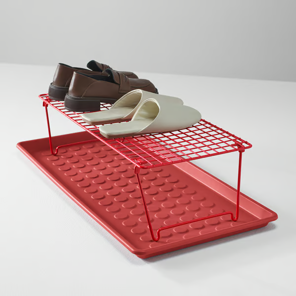 BAGGMUCK Shoe mat, in/outdoor/red, 71x35 cm