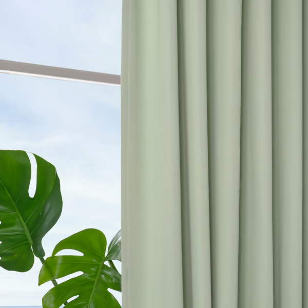 BENGTA Block-out curtain, 1 piece, green/with heading tape, 210x250 cm, 60602164