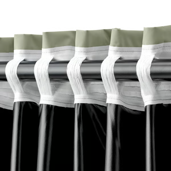 BENGTA Block-out curtain, 1 piece, green/with heading tape, 210x250 cm, 60602164