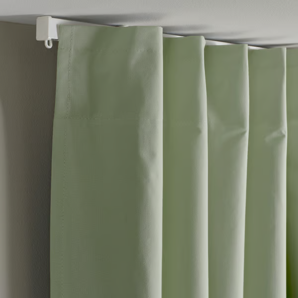 BENGTA Block-out curtain, 1 piece, green/with heading tape, 210x250 cm, 60602164