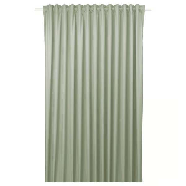 BENGTA Block-out curtain, 1 piece, green/with heading tape, 210x250 cm, 60602164