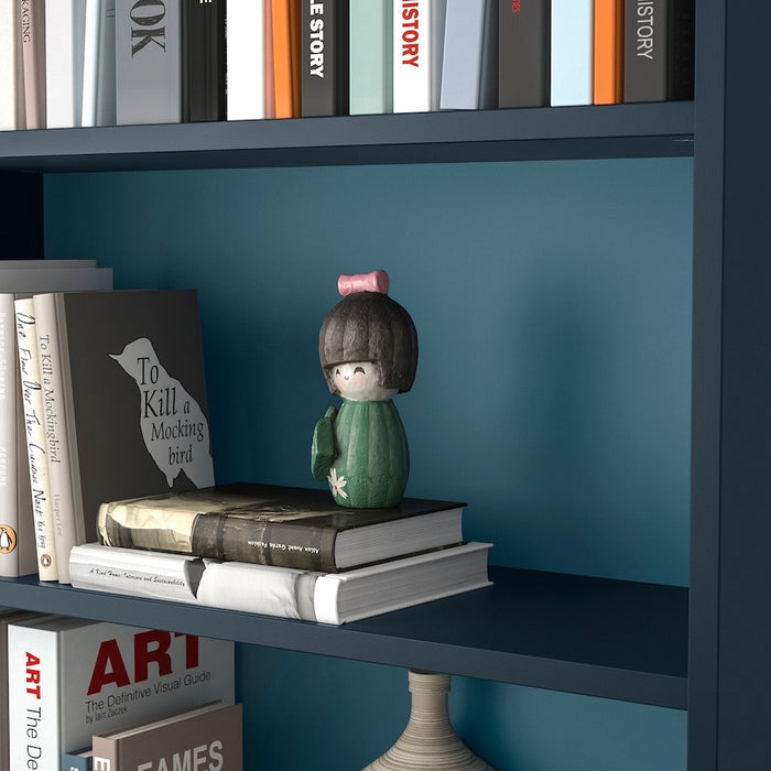 BILLY Bookcase, black-blue, 80x28x202 cm