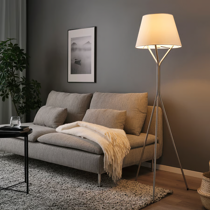 BLANKFYR Floor lamp, nickel-plated, 00566692