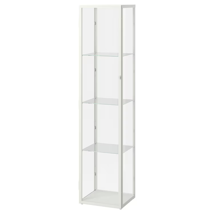 BLALIDEN Glass-door cabinet, white, 35x32x151 cm