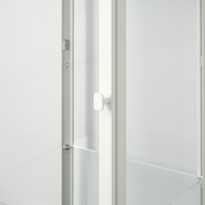 BLALIDEN Glass-door cabinet, white, 35x32x151 cm