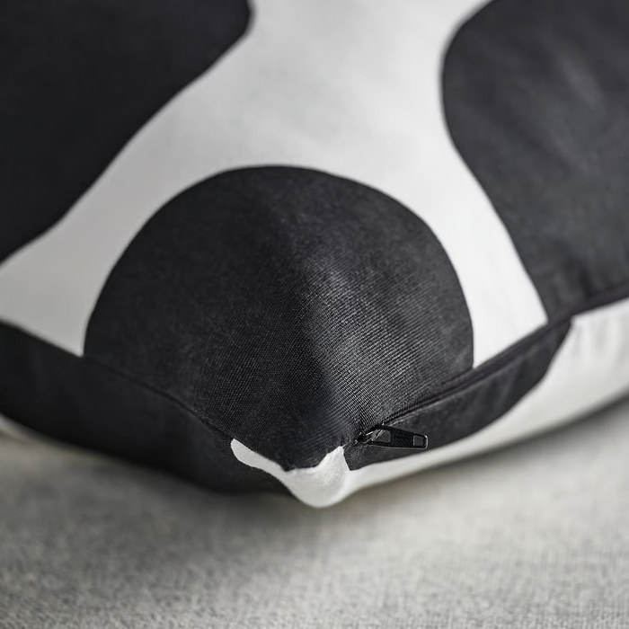 BLAMUNKAR Cushion cover, white/black/dot pattern, 50x50 cm, 80599636