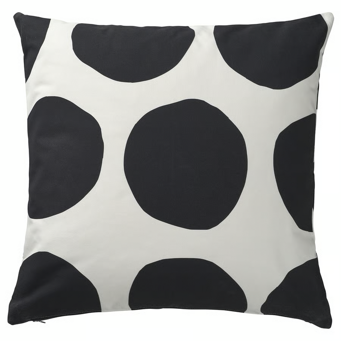 BLAMUNKAR Cushion cover, white/black/dot pattern, 50x50 cm, 80599636