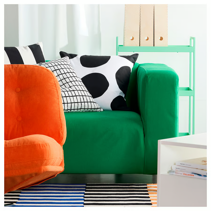 BLAMUNKAR Cushion cover, white/black/dot pattern, 50x50 cm, 80599636