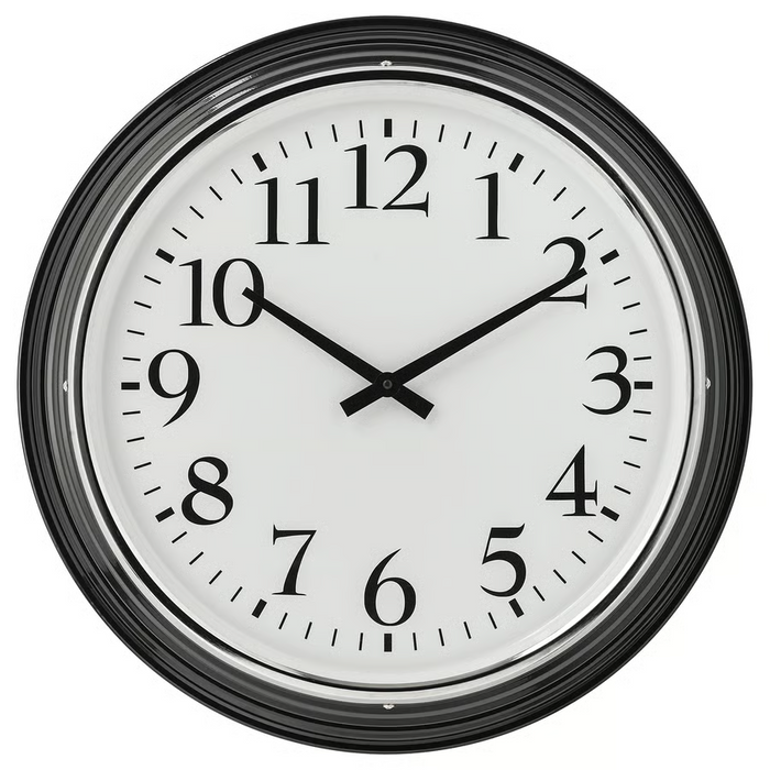 BRAVUR Wall clock, low-voltage, black, 40540474