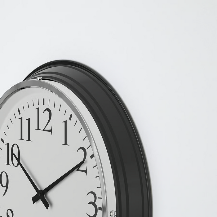 BRAVUR Wall clock, low-voltage, black, 40540474