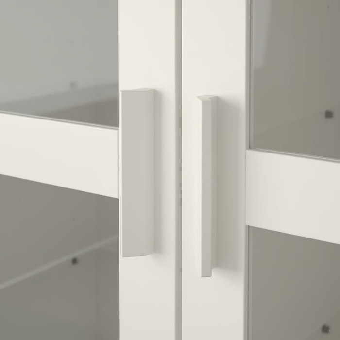 BRIMNES Glass-door cabinet, white, 80x190 cm, 30409889