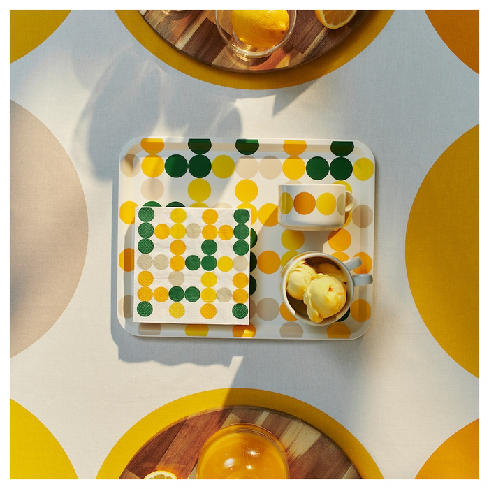 BROGGAN Tray, dot pattern multicolour, 37x29 cm