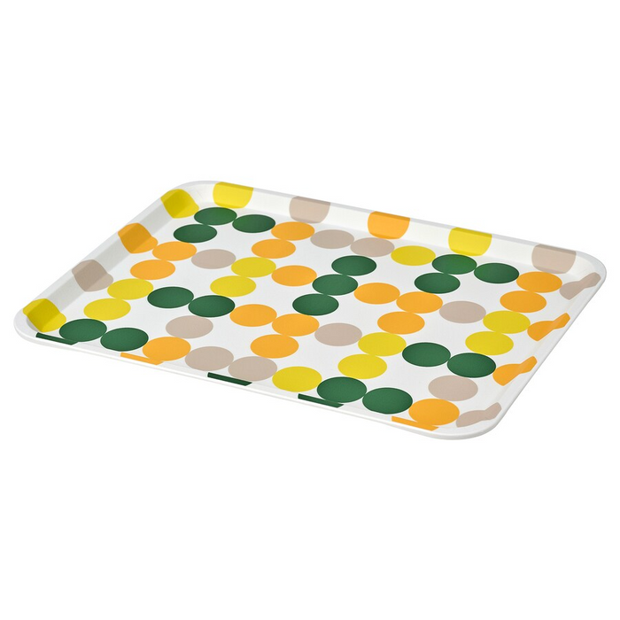 BROGGAN Tray, dot pattern multicolour, 37x29 cm