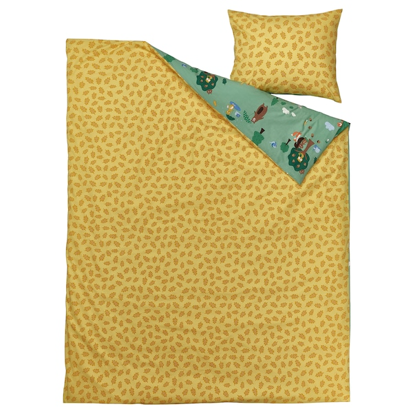 BRUMMIG Duvet cover and pillowcase, forest animal pattern/multicolour, 150x200/50x80 cm, 60521158