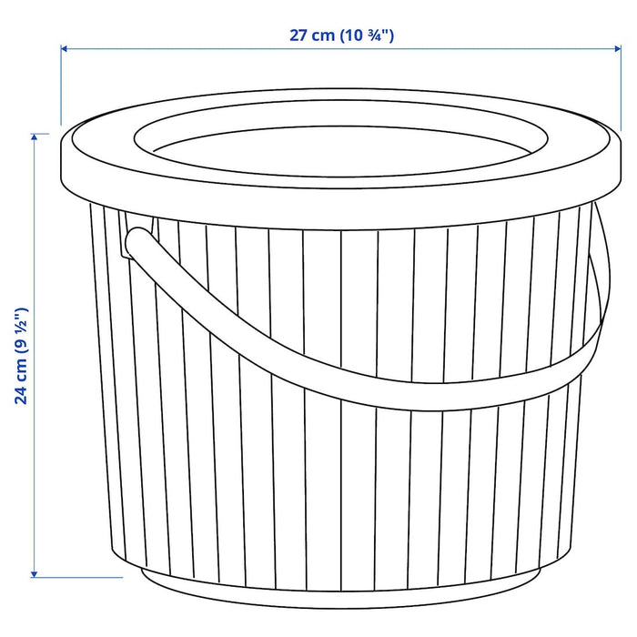 DAMMANG Bin with lid, dark grey, 8 l