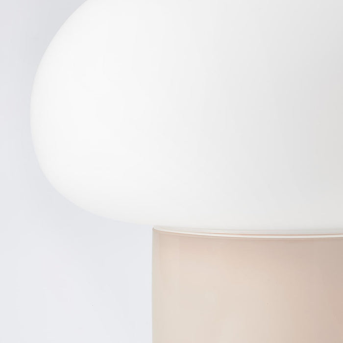 DEJSA Tabe Lamp, beige/opal white glass, 28cm