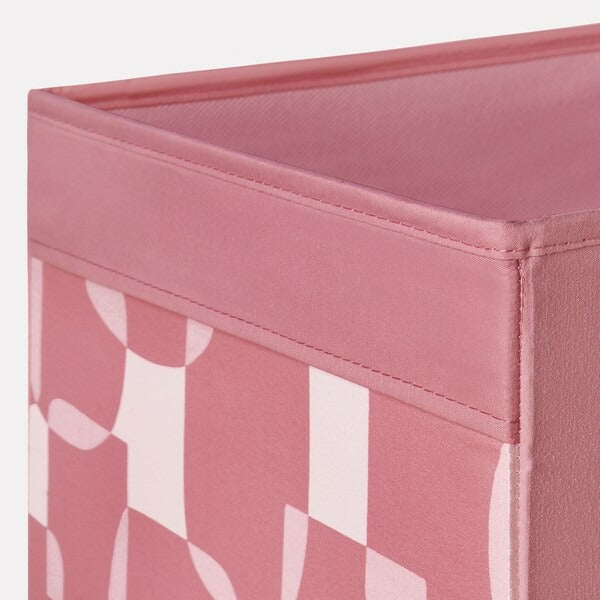 DRONA Box, pink/white, 33x38x33 cm