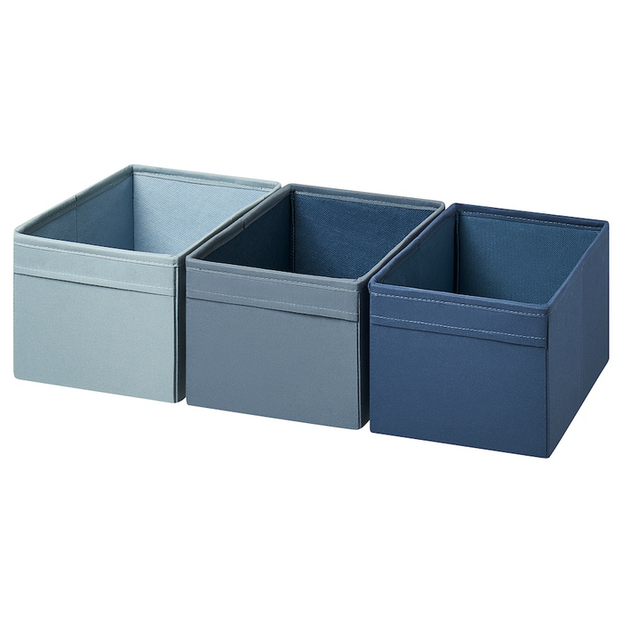 DRONA Box, set of 3, blue, 18x25x15 cm