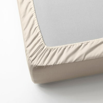 DVALA Fitted sheet, beige, 150x200 cm