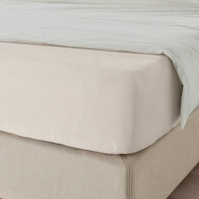 DVALA Fitted sheet, beige, 180x200 cm