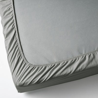 DVALA Fitted sheet, light grey, 180x200 cm