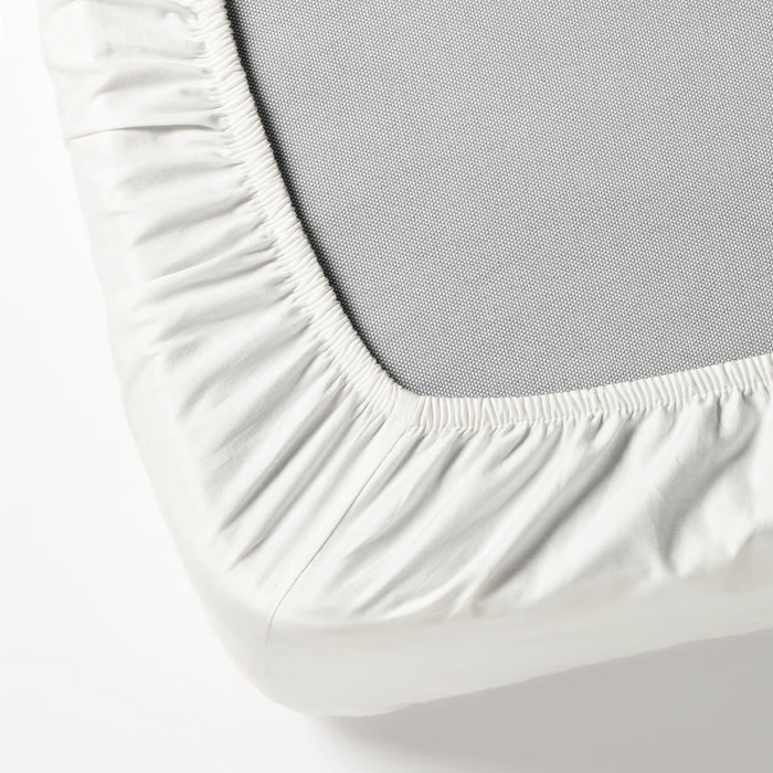 DVALA Fitted sheet, white, 180x200 cm, 20356565