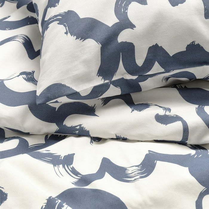 EKPURPURMAL Duvet cover and 2 pillowcases, white blue/cloud, 200x200/50x80 cm