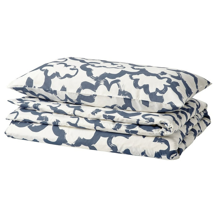 EKPURPURMAL Duvet cover and pillowcase, white blue/cloud, 150x200/50x80 cm