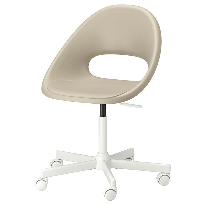 ELDBERGET / MALSKAR Swivel chair, beige/white, 39444398