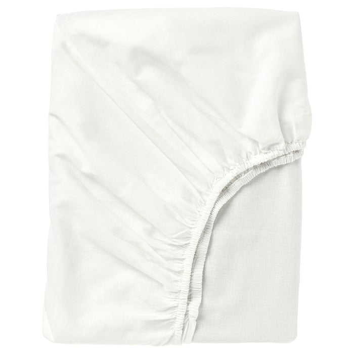 FARGMARA Fitted sheet, white, 180x200 cm