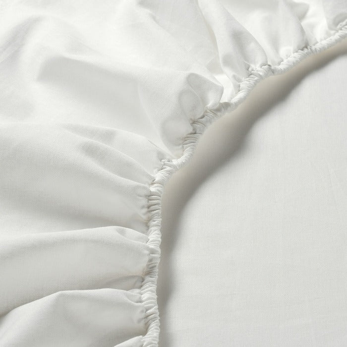 FARGMARA Fitted sheet, white, 180x200 cm