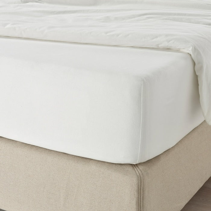 FARGMARA Fitted sheet, white, 150x200 cm