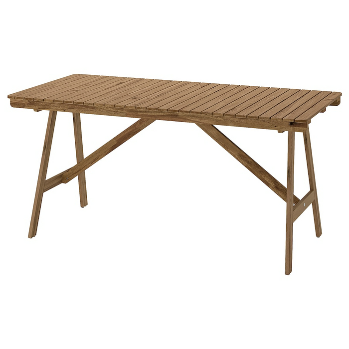 FALHOLMEN Table, outdoor, light brown stained, 153x73 cm