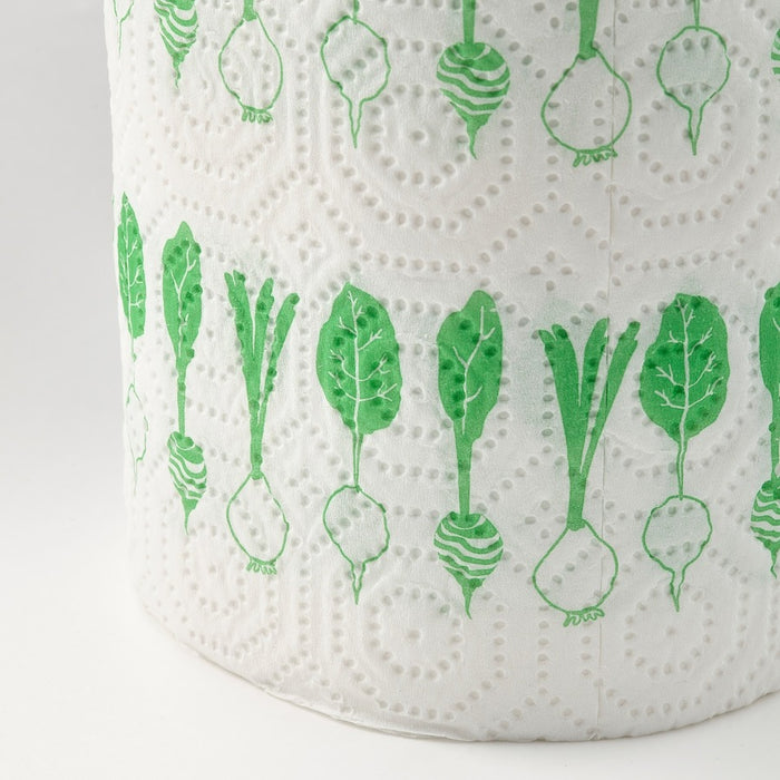 FAMILJ kitchen roll, patterned bright green/white