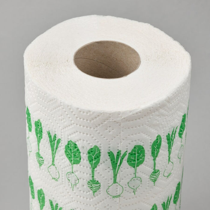 FAMILJ kitchen roll, patterned bright green/white