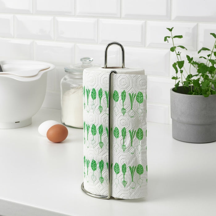 FAMILJ kitchen roll, patterned bright green/white