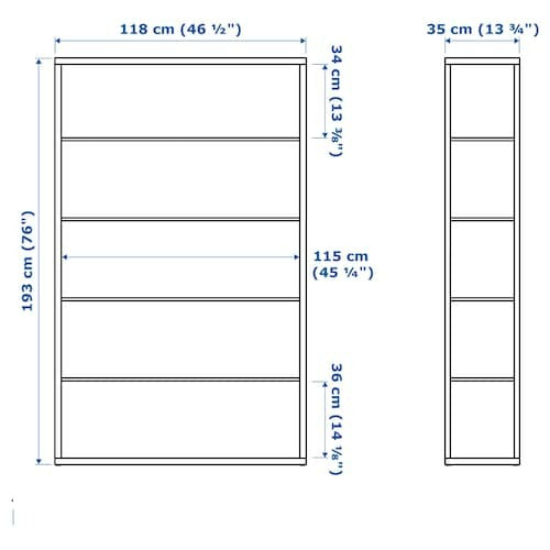 FJALKINGE Shelving unit, white, 118x193 cm