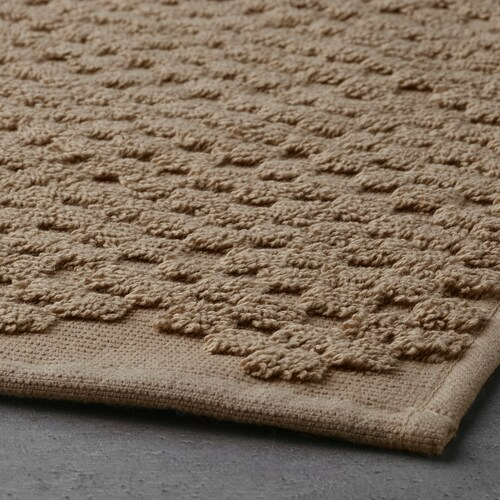 FJALLKATTFOT Bath mat, beige, 40x60 cm (16x24 ")