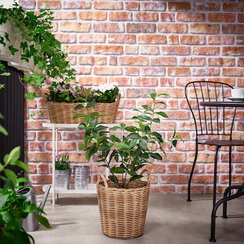 FLODBJORK Plant pot, in/outdoor light grey-brown, 24 cm, 00560732