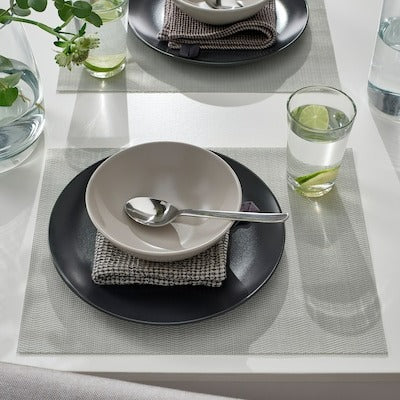 FLYGFISK Place mat, light grey, 38x30 cm