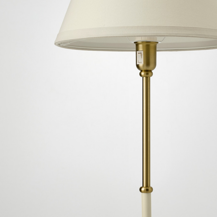 FLYGHOJD Floor lamp, brass/beige, 70524439