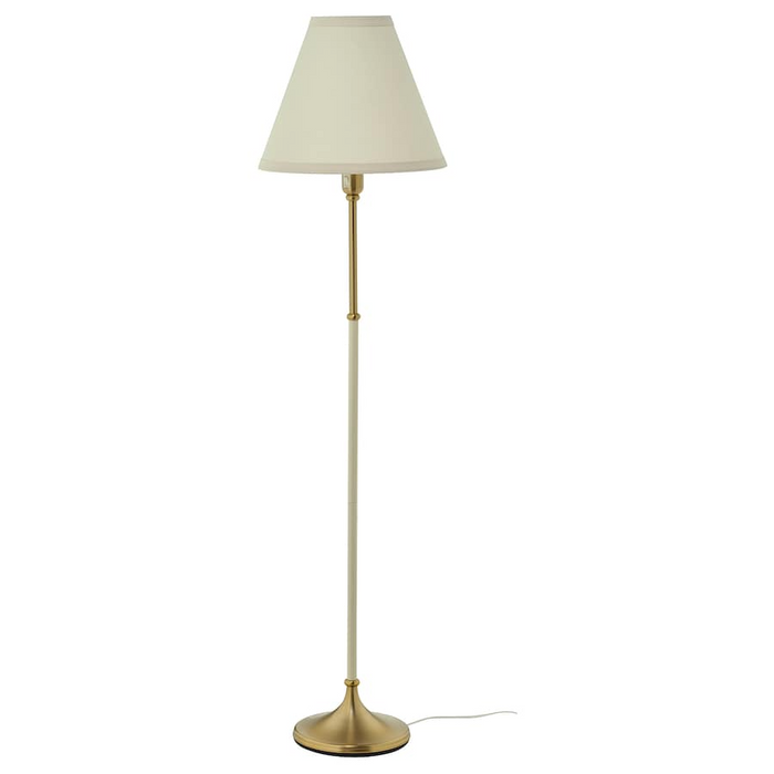 FLYGHOJD Floor lamp, brass/beige, 70524439