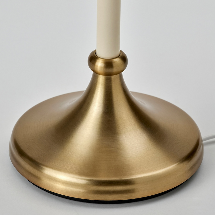 FLYGHOJD Table lamp, brass/beige, 54 cm